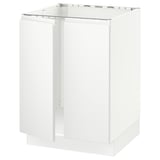 SEKTION Base cabinet for sink + 2 doors, white/Voxtorp matte white, 24x24x30 "