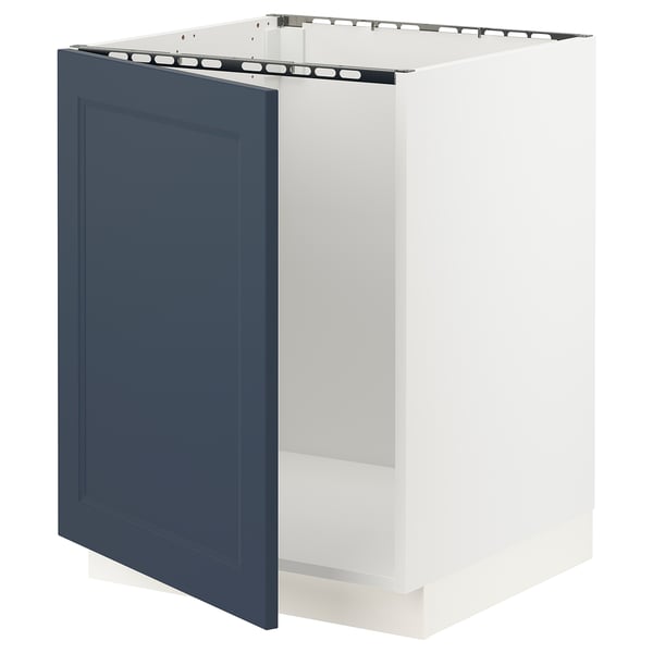 SEKTION Base cabinet for sink, white Axstad/matte blue, 24x24x30 "
