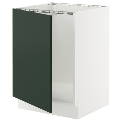 SEKTION Base cabinet for sink, white/Havstorp deep green, 24x24x30 "