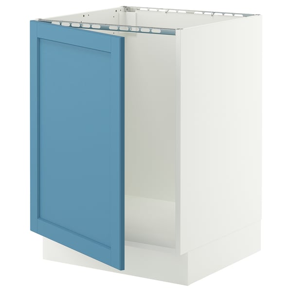SEKTION Base cabinet for sink, white/Lerhyttan blue, 24x24x30 "