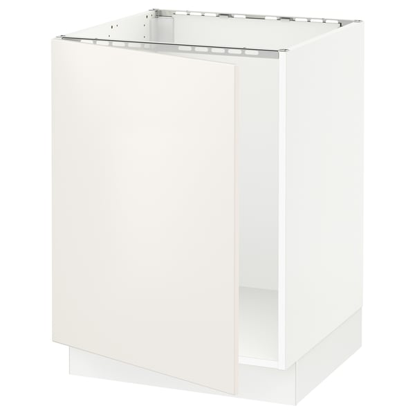 SEKTION Base cabinet for sink, white/Veddinge white, 24x24x30 "