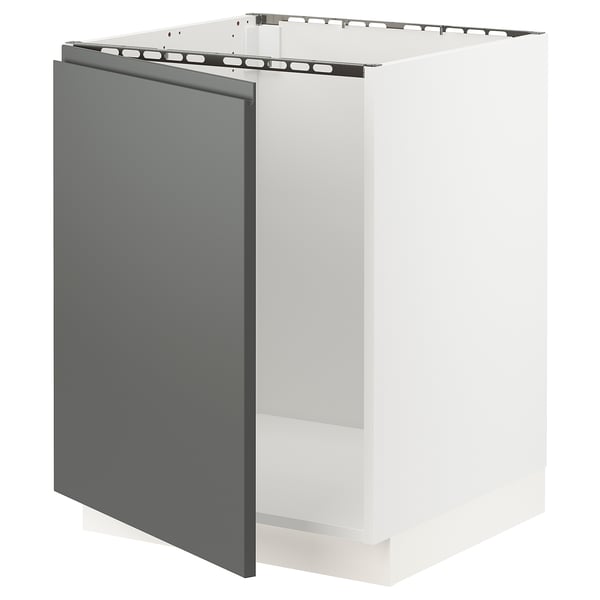 SEKTION Base cabinet for sink, white/Voxtorp dark gray, 24x24x30 "