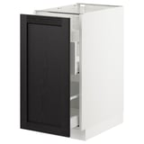 SEKTION Base cabinet for sorting + 1 door, white Maximera/Lerhyttan black stained, 15x24x30 "