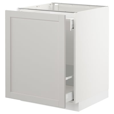 SEKTION Base cabinet for sorting + 1 door, white Maximera/Lerhyttan light gray, 24x24x30 "