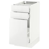 SEKTION Base cabinet/p-out storage/2 drawer, white Maximera/Ringhult white, 15x24x30 "