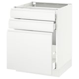 SEKTION Base cabinet/p-out storage/2 drawer, white Maximera/Voxtorp matte white, 24x24x30 "