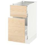 SEKTION Base cabinet/p-out storage/drawer, white Maximera/Askersund light ash effect, 15x24x30 "