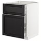 SEKTION Base cabinet/p-out storage/drawer, white Maximera/Lerhyttan black stained, 24x24x30 "