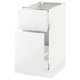 SEKTION Base cabinet/p-out storage/drawer, white Maximera/Ringhult white, 15x24x30 "