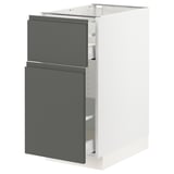 SEKTION Base cabinet/p-out storage/drawer, white Maximera/Voxtorp dark gray, 15x24x30 "