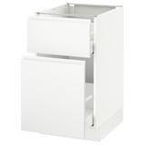 SEKTION Base cabinet/p-out storage/drawer, white Maximera/Voxtorp matte white, 18x24x30 "