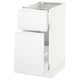 SEKTION Base cabinet/p-out storage/drawer, white Maximera/Voxtorp matte white, 15x24x30 "
