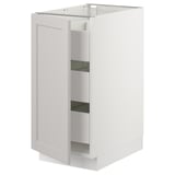 SEKTION Base cabinet w/1 door & 3 drawers, white Maximera/Lerhyttan light gray, 15x24x30 "