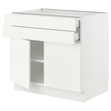 SEKTION Base cabinet w 2 doors/2 drawers, white/Vallstena white, 36x24x30 "