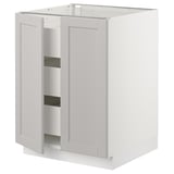 SEKTION Base cabinet w/2 doors & 3 drawers, white Maximera/Lerhyttan light gray, 24x24x30 "