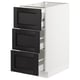 SEKTION Base cabinet w/3 fronts & 4 drawers, white Maximera/Lerhyttan black stained, 15x24x30 "