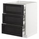 SEKTION Base cabinet w/3 fronts & 4 drawers, white Maximera/Lerhyttan black stained, 24x24x30 "