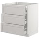 SEKTION Base cabinet w/3 fronts & 4 drawers, white Maximera/Lerhyttan light gray, 30x24x30 "