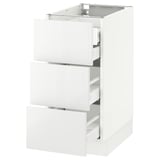 SEKTION Base cabinet w/3 fronts & 4 drawers, white Maximera/Ringhult white, 15x24x30 "