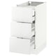 SEKTION Base cabinet w/3 fronts & 4 drawers, white Maximera/Ringhult white, 15x24x30 "