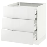 SEKTION Base cabinet w/3 fronts & 4 drawers, white Maximera/Ringhult white, 30x24x30 "