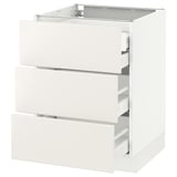 SEKTION Base cabinet w/3 fronts & 4 drawers, white Maximera/Veddinge white, 24x24x30 "
