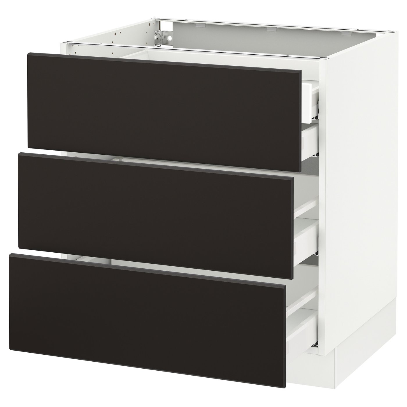 SEKTION Base w/3 fronts & 4 drawers white Maximera