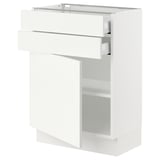 SEKTION Base cabinet w door/2 drawers, white/Vallstena white, 24x15x30 "