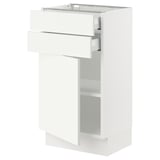 SEKTION Base cabinet w door/2 drawers, white/Vallstena white, 18x15x30 "
