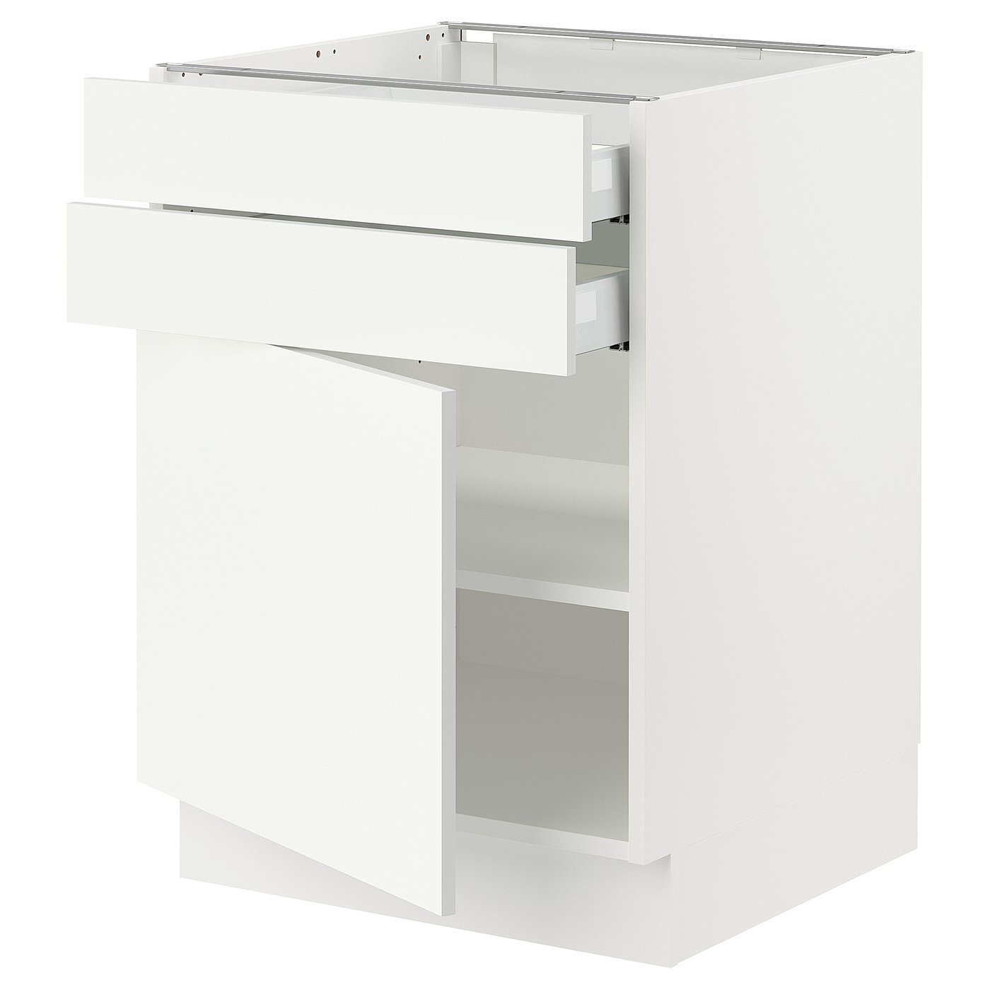 SEKTION base cabinet w door/2 drawers, white/Vallstena white