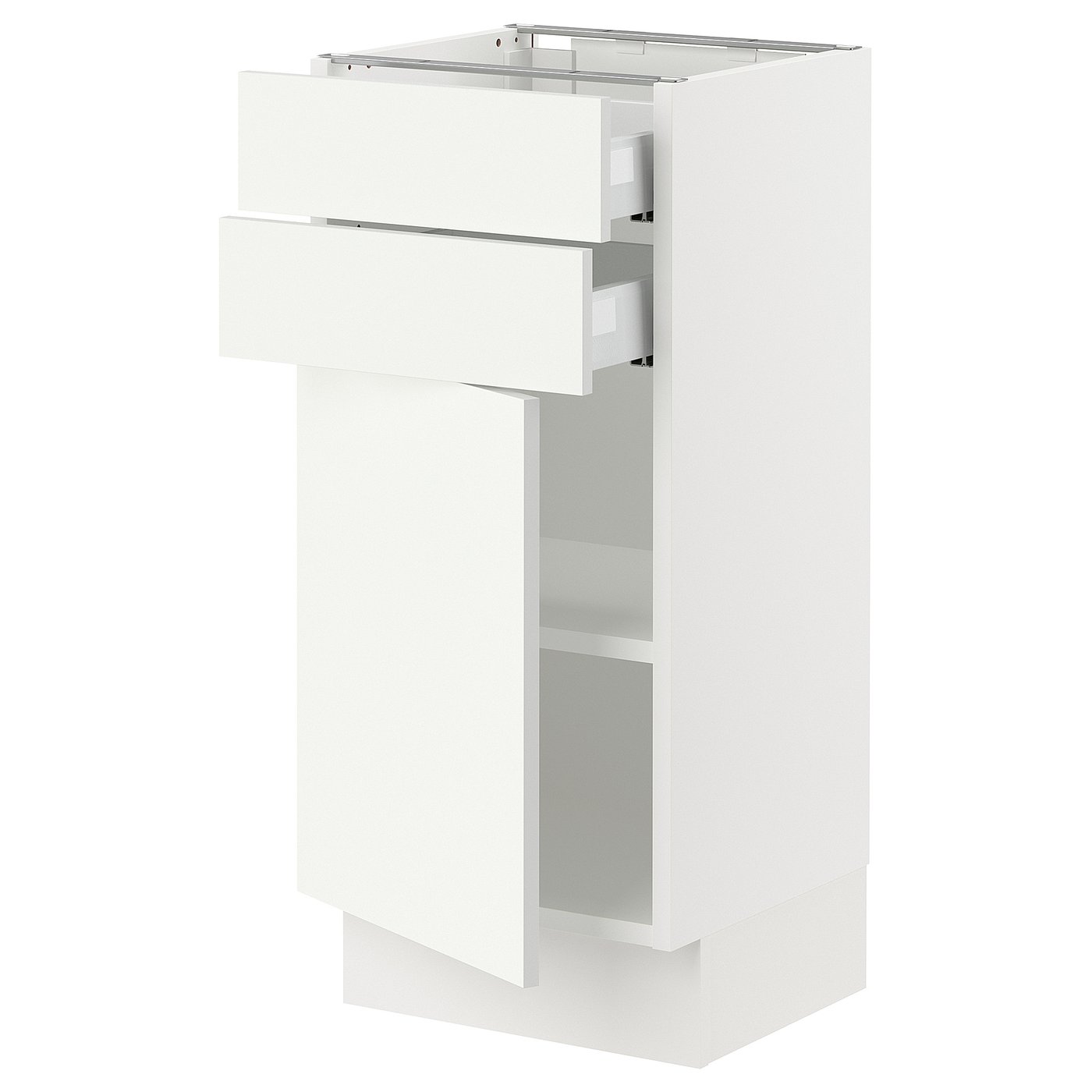 SEKTION base cabinet w door/2 drawers, white/Vallstena white