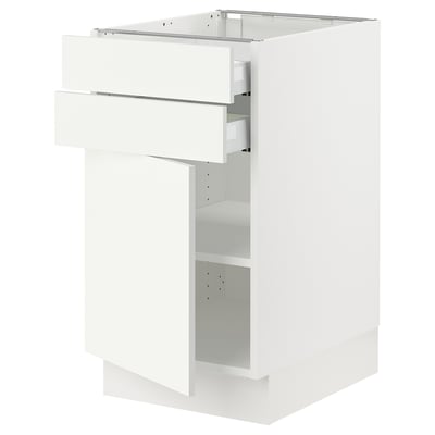 SEKTION Base cabinet w door/2 drawers, white/Vallstena white, 18x24x30 "