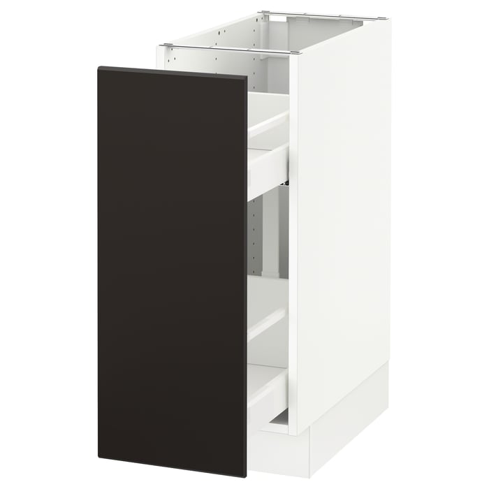 SEKTION Base w/pullout organizers, white/Kungsbacka anthracite