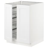 SEKTION Base cabinet w wire basket/2 doors, white/Axstad matte white, 24x24x30 "