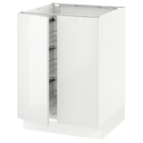 SEKTION Base cabinet w wire basket/2 doors, white/Ringhult white, 24x24x30 "