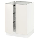 SEKTION Base cabinet w wire basket/2 doors, white/Veddinge white, 24x24x30 "
