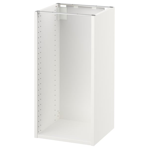SEKTION white kitchen cabinet, rectangular, modern design, with adjustable shelves, metal frame, and fiberboard.