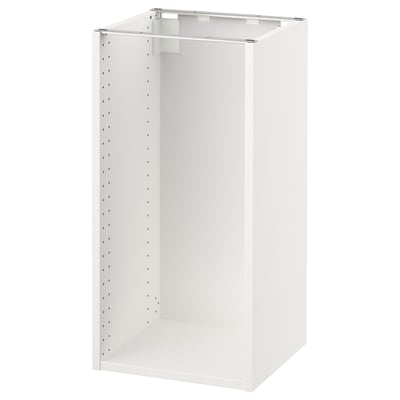 SEKTION white kitchen cabinet, rectangular, modern design, with adjustable shelves, metal frame, and fiberboard.