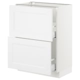 SEKTION Base cabinet with 2 drawers, white Maximera/Axstad matte white, 24x15x30 "