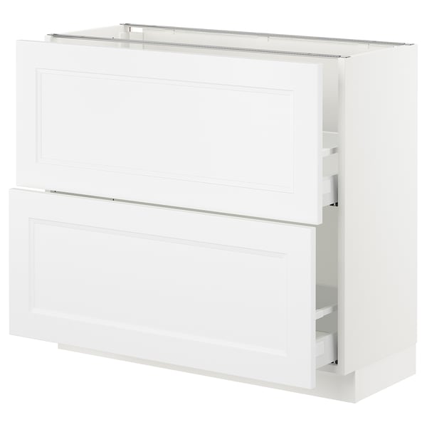 SEKTION Base cabinet with 2 drawers, white Maximera/Axstad matte white, 36x15x30 "