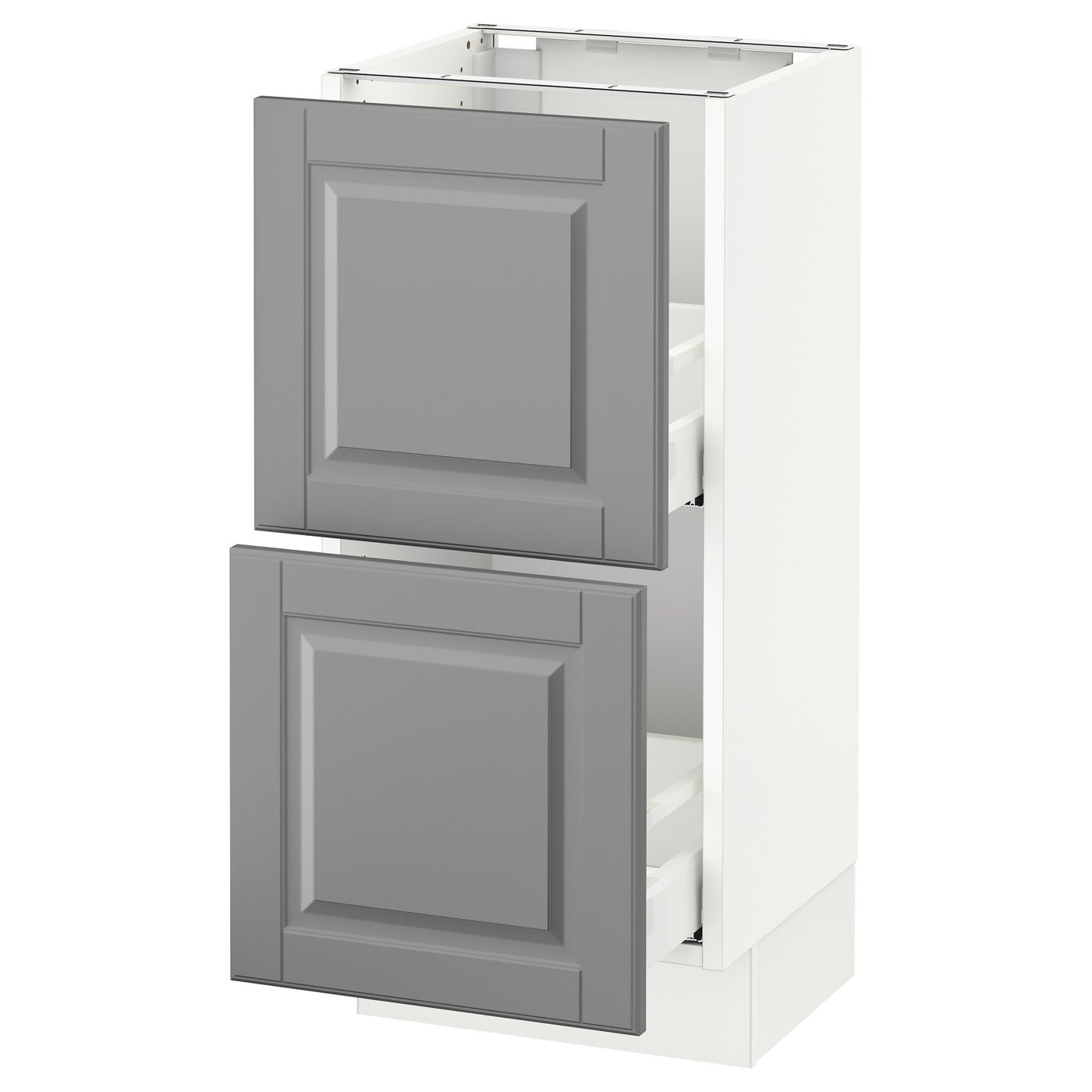 SEKTION base with 2 drawers, white Maximera/Bodbyn gray