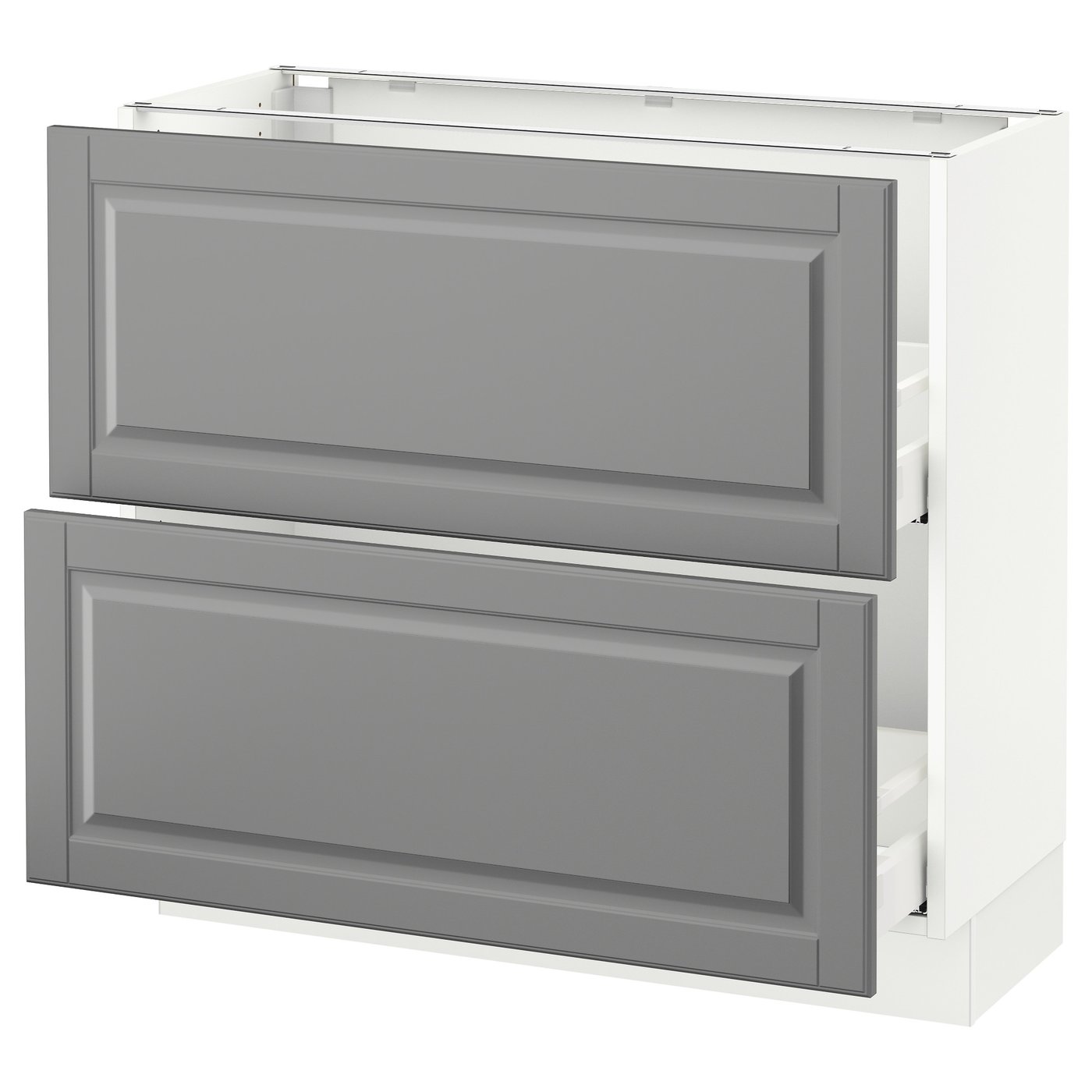 SEKTION base with 2 drawers, white Maximera/Bodbyn gray