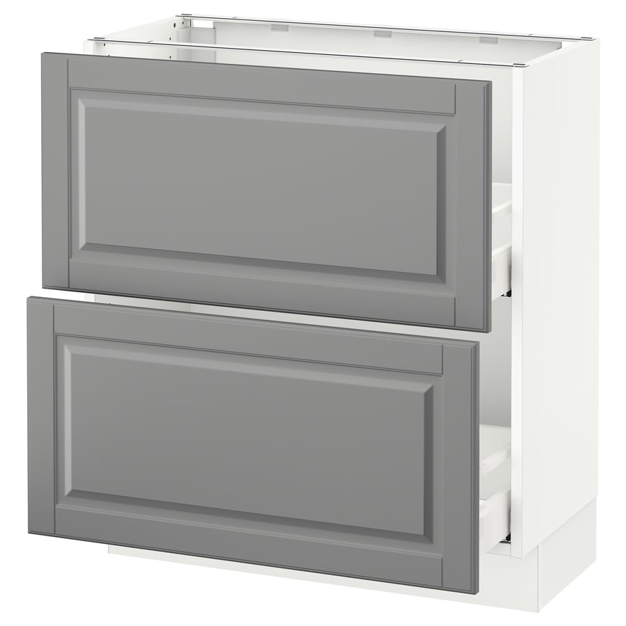 SEKTION base with 2 drawers, white Maximera/Bodbyn gray