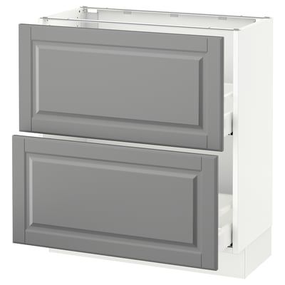 SEKTION Base cabinet with 2 drawers, white Maximera/Bodbyn gray, 30x15x30 "