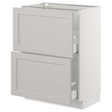 SEKTION Base cabinet with 2 drawers, white Maximera/Lerhyttan light gray, 24x15x30 "