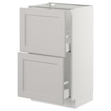 SEKTION Base cabinet with 2 drawers, white Maximera/Lerhyttan light gray, 18x15x30 "