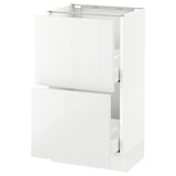 SEKTION Base cabinet with 2 drawers, white Maximera/Ringhult white, 18x15x30 "
