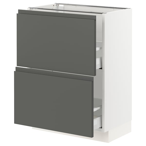 SEKTION Base cabinet with 2 drawers, white Maximera/Bodbyn gray