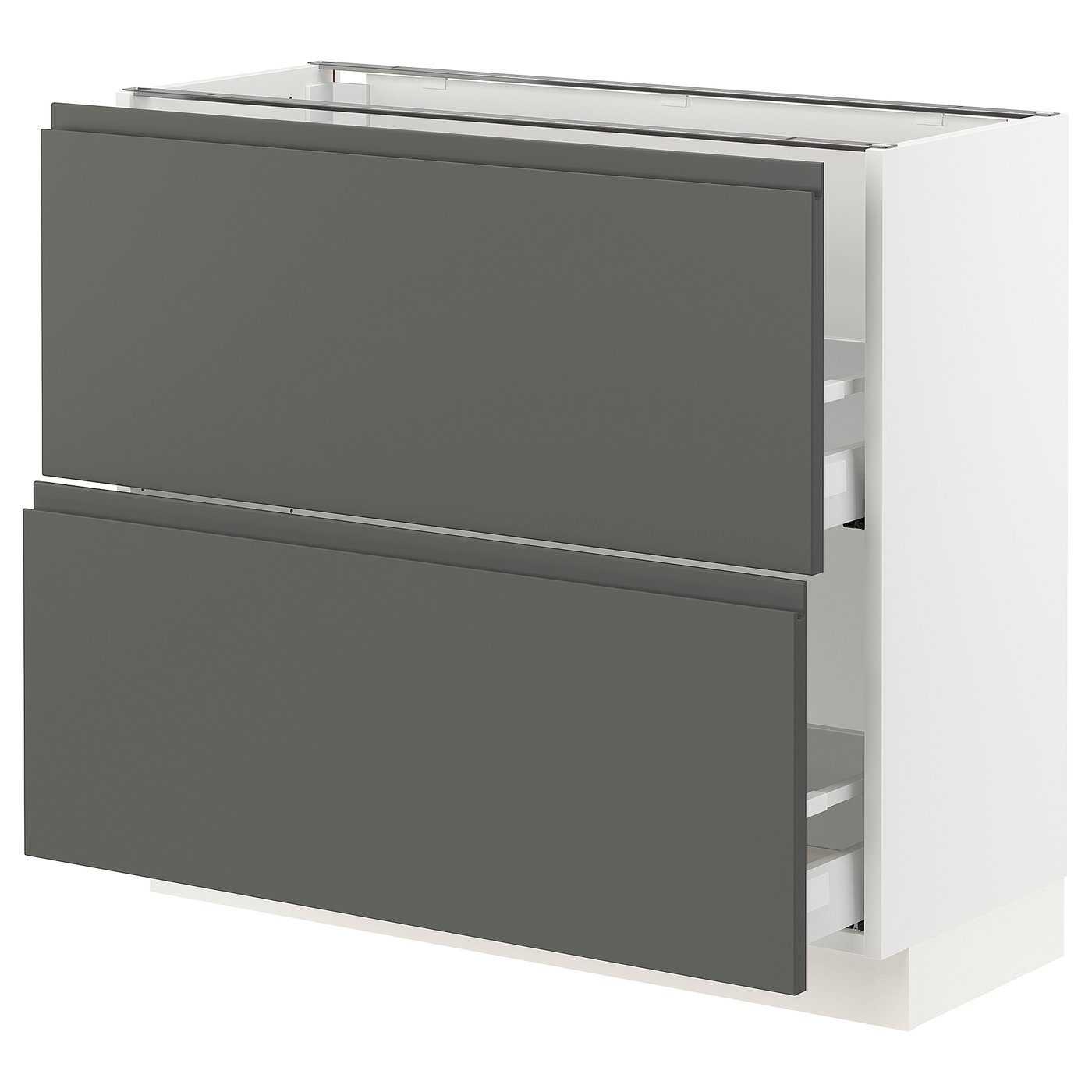 2台　IKEA チェスト SEKTION base cabinet with 2 drawers, white Maximera/Voxtorp dark