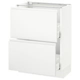 SEKTION Base cabinet with 2 drawers, white Maximera/Voxtorp matte white, 24x15x30 "